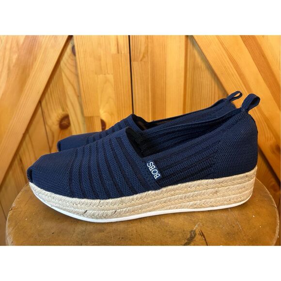Bobs from Skechers Blue Memory Foam Espadrilles Wedge Slip-On Comfort-Size 7.5 - Picture 3 of 8